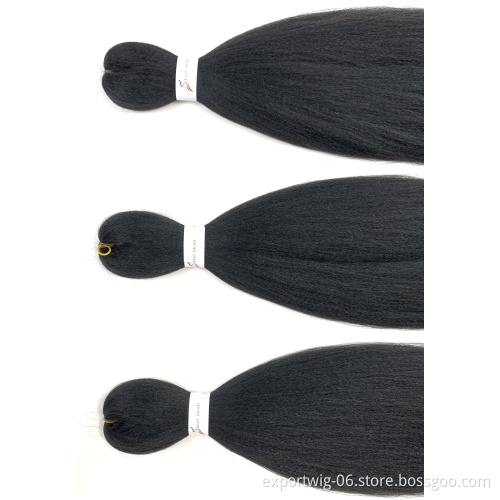 Wholesale 26inch Prestretched Braiding Hair Crochet Ombre Synthetic Yaki Hair Extension Braid Pre stretched Braiding Hair